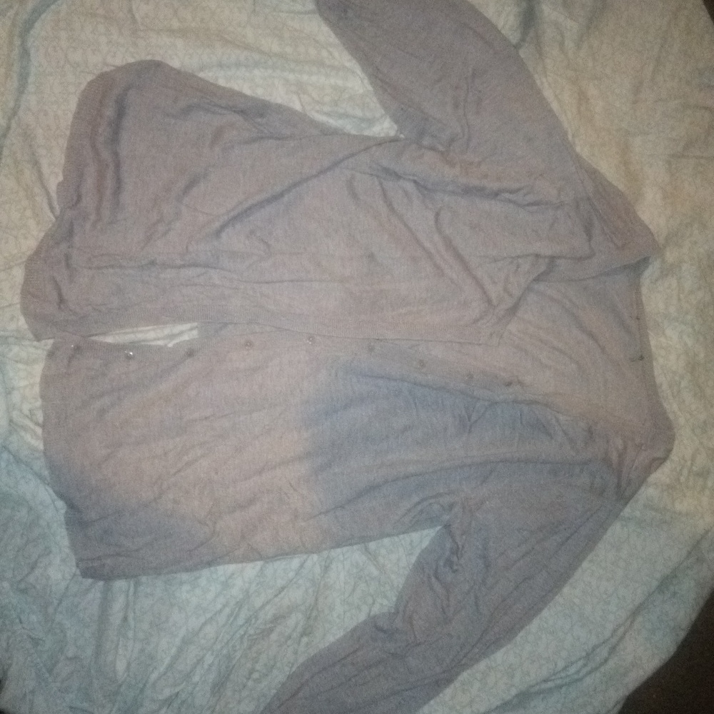 Ellos gray button up cardigan size 2x